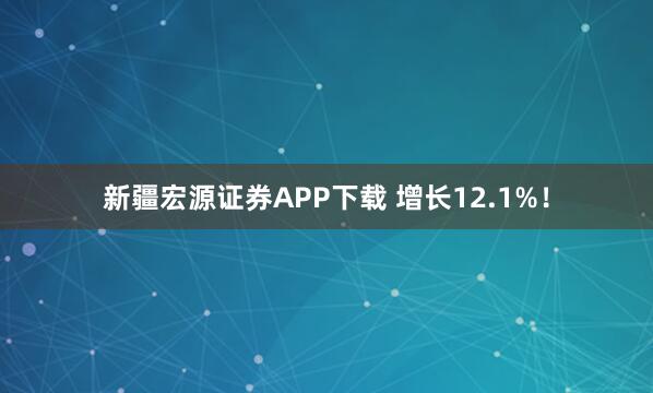 新疆宏源证券APP下载 增长12.1%！